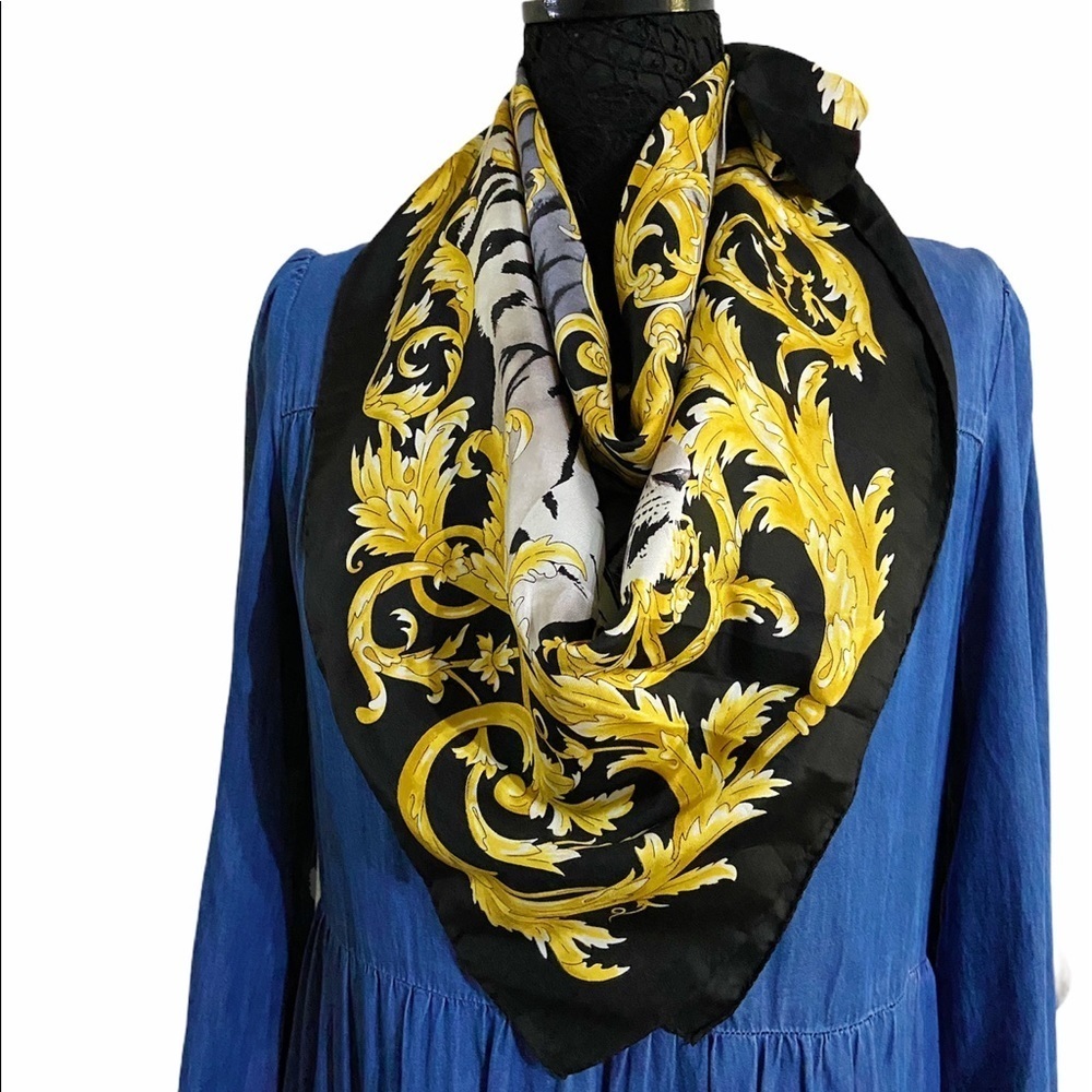 Gold silk scarf